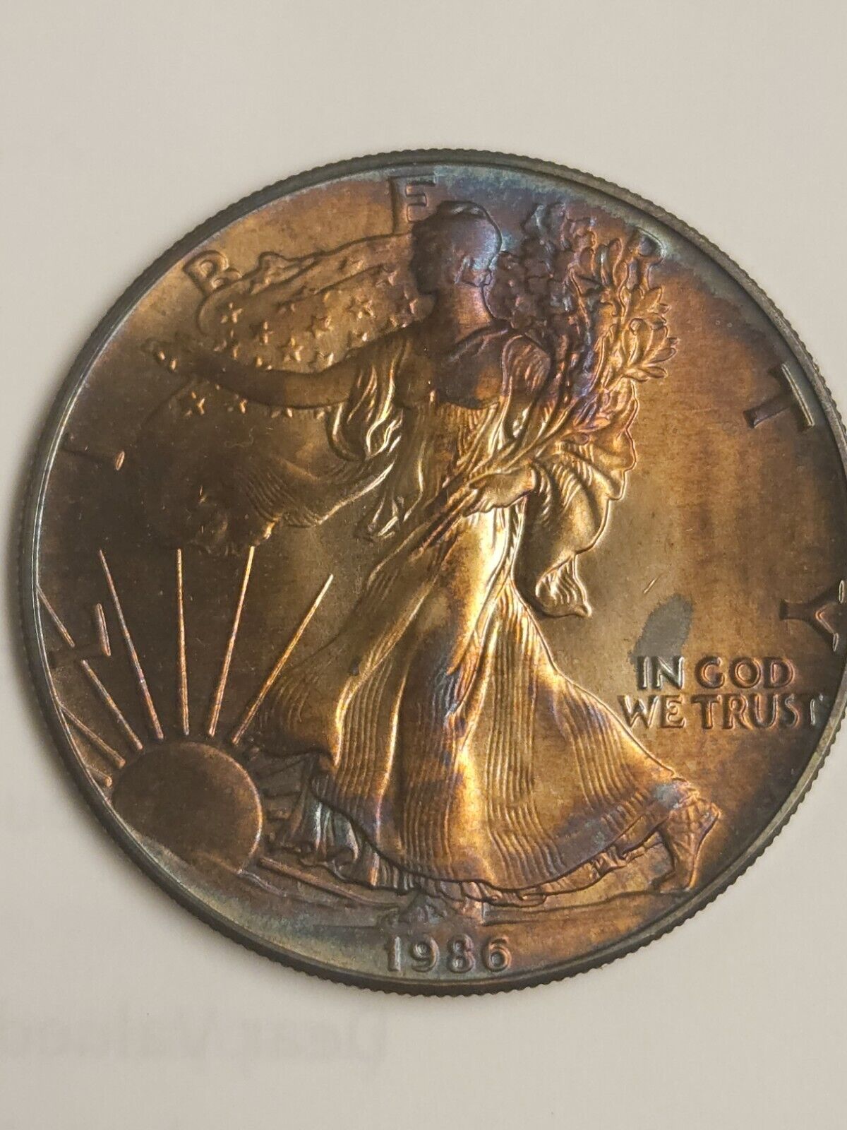 1986 American Silver Eagle Bu Monster Toned