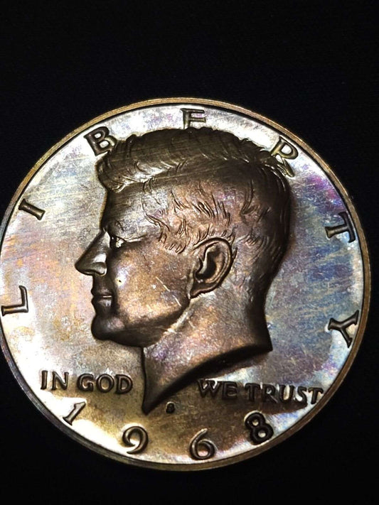 1968 S Kennedy Half Dollar Proof Bu Toned 40% Silver