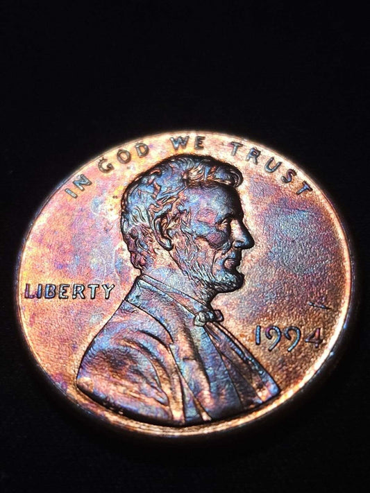 1994 Toned  Lincoln Memorial Cent  Die Clash