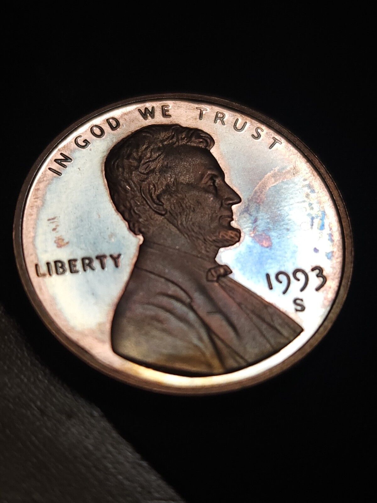 Toned 1993 S Lincoln Cent Proof Errors & Oddities