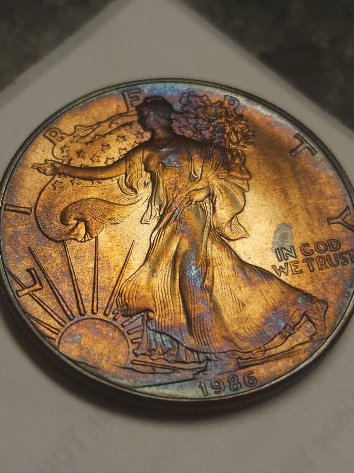 1986 American Silver Eagle Bu Monster Toned