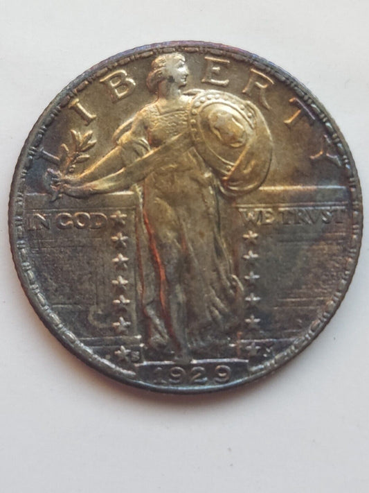 1929 S Standing Liberty Bu Monster Toned