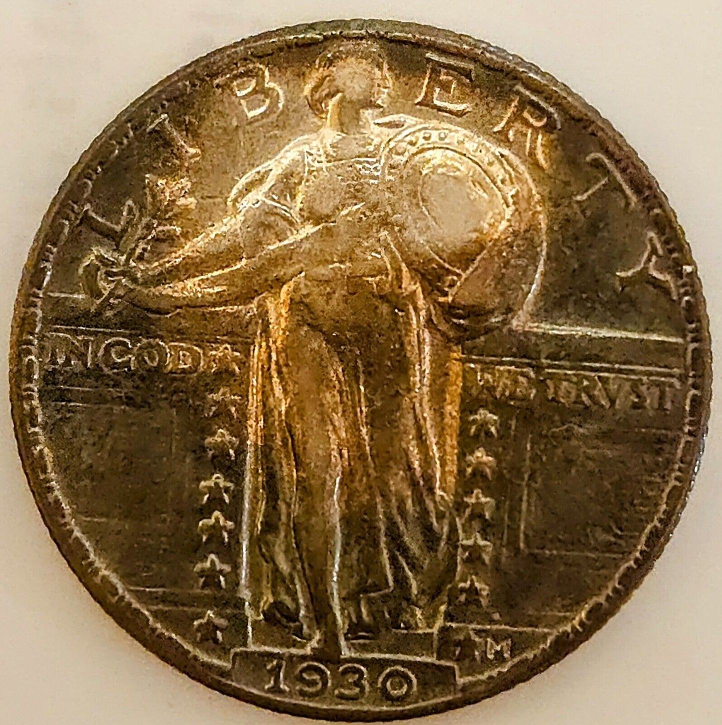 1930 Standing Liberty Quarte Monster Toned