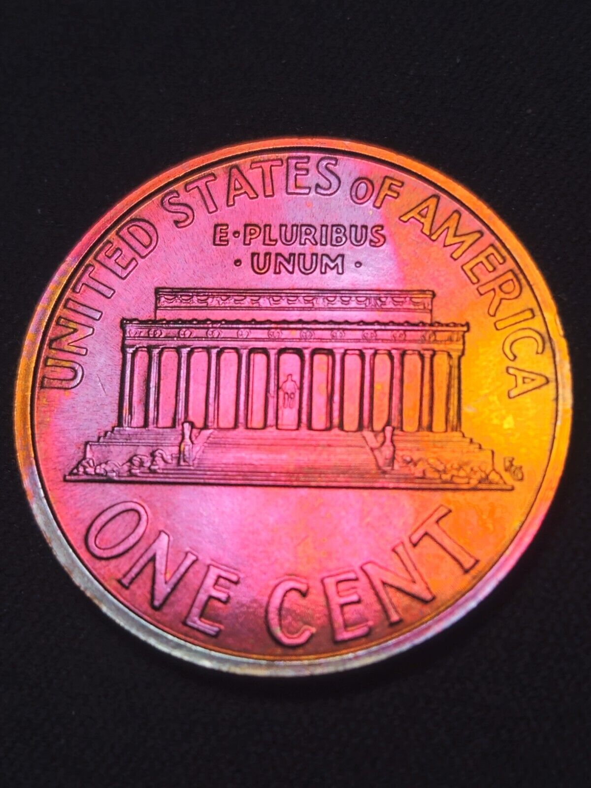 1998 Lincoln Memorial Cent Bu Rainbow Toned Errors & Oddities