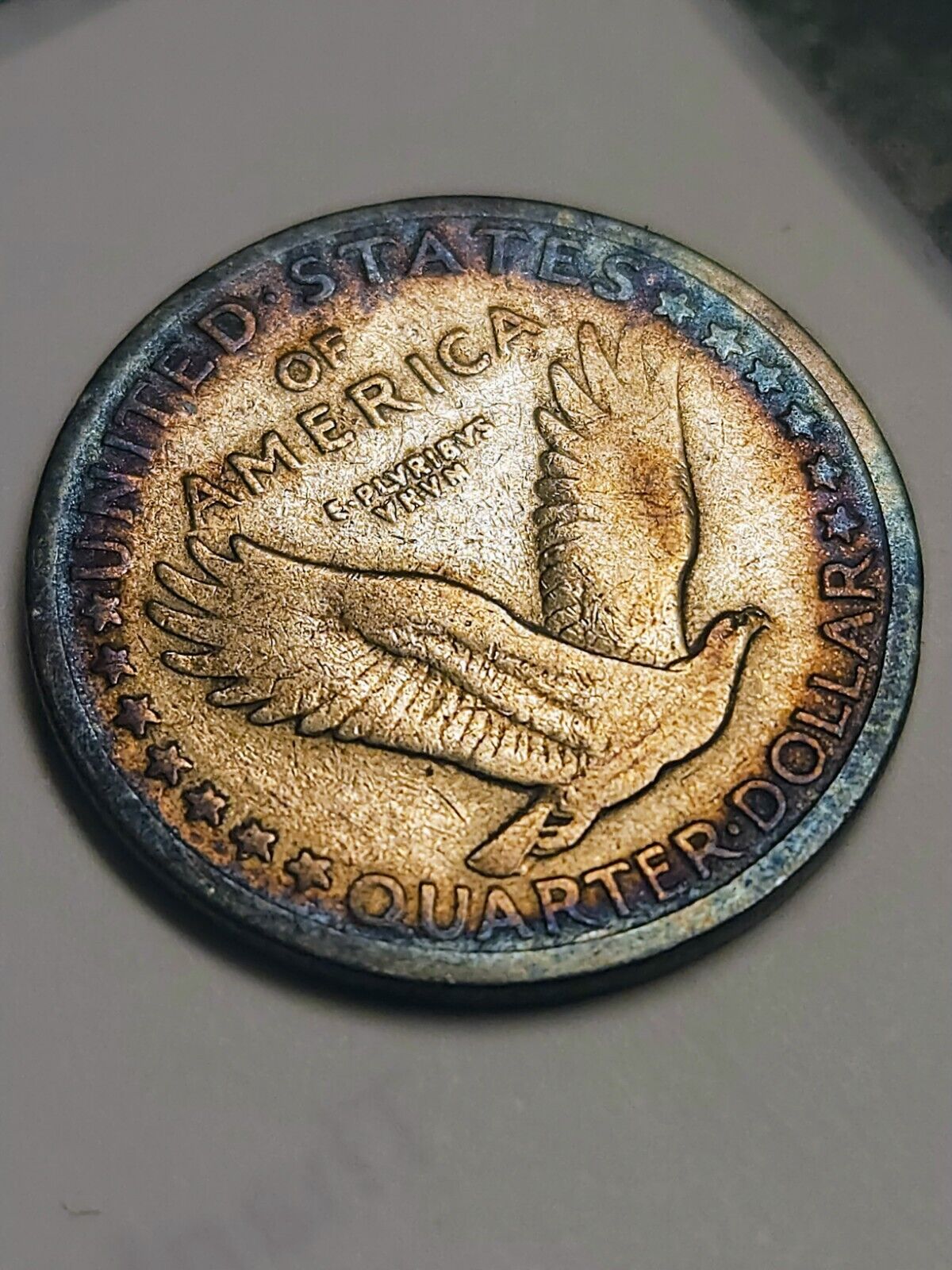 1917 Type 1 Standing Liberty Rainbow Toned