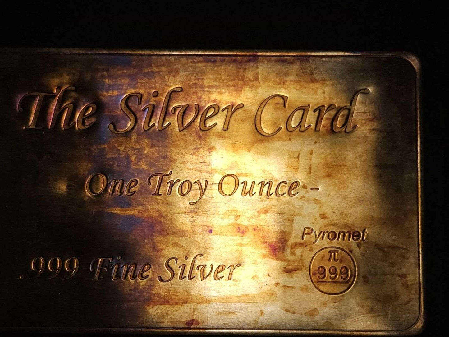 1 Oz Silver Card Rainbow Toned W Coa