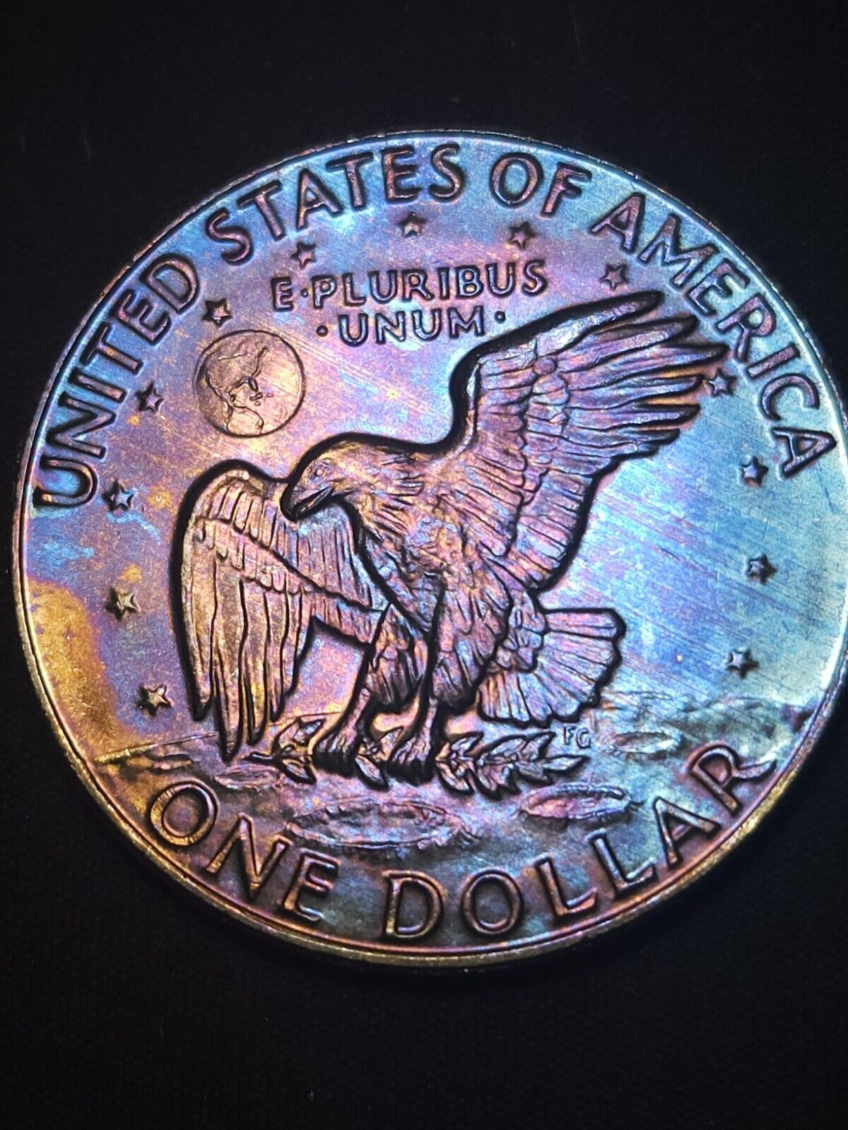 1978 D Eisenhower Dollar Bu Rainbow Toned