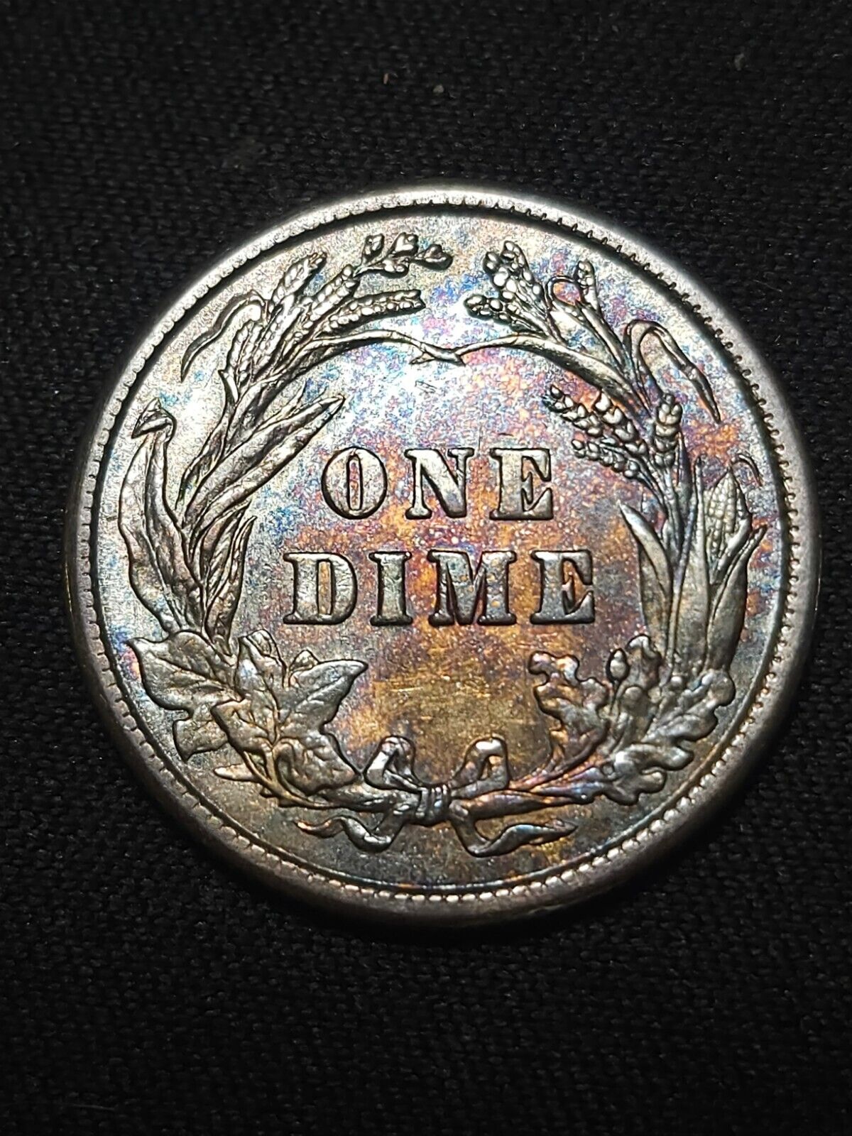 1915 Barber Dime Bu Monster Toned