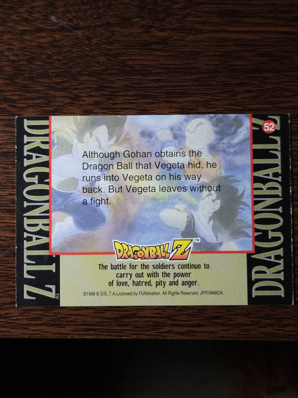 Dragon Ball Z "IS IT DEFEAT OR VICTORY THAT WAITS IN THE DARK?" #52 Trading Card Errors & Oddities