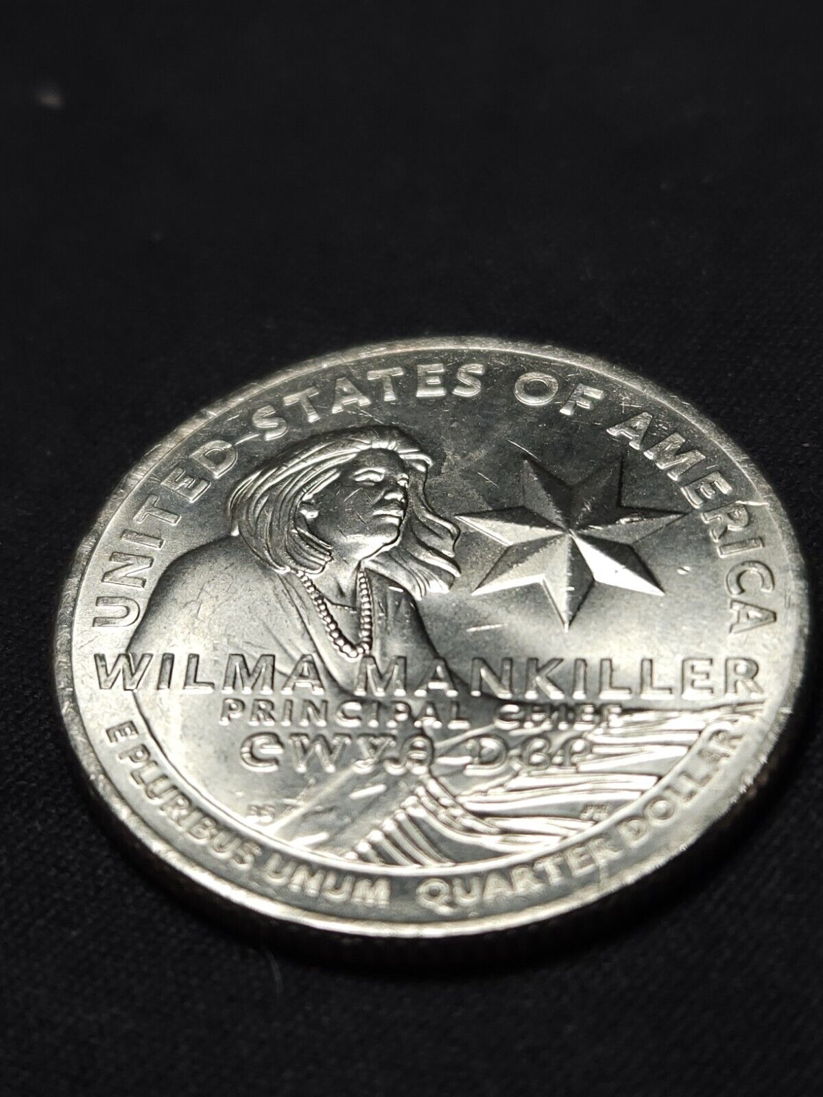 2022-P Wilma Mankiller Quarter Bu  Error Large Die Chip Star - ErrorsandOddities33