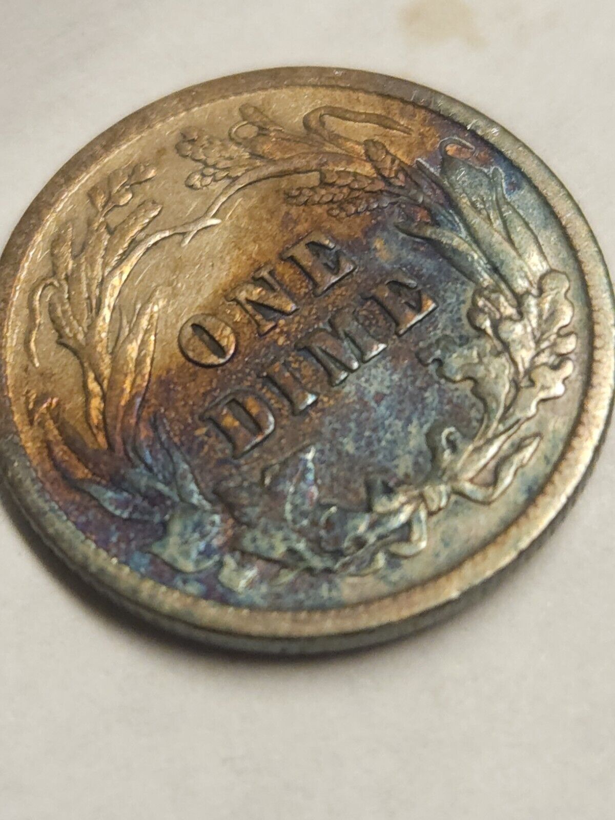 1905 Barber Dime Monster Toned