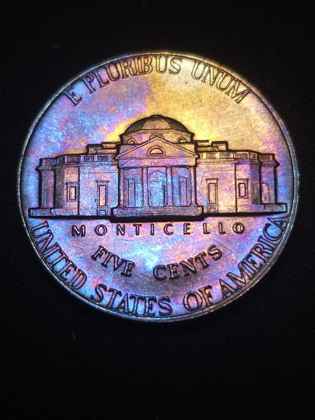 1971 Jefferson Nickel Bu Rainbow Toned