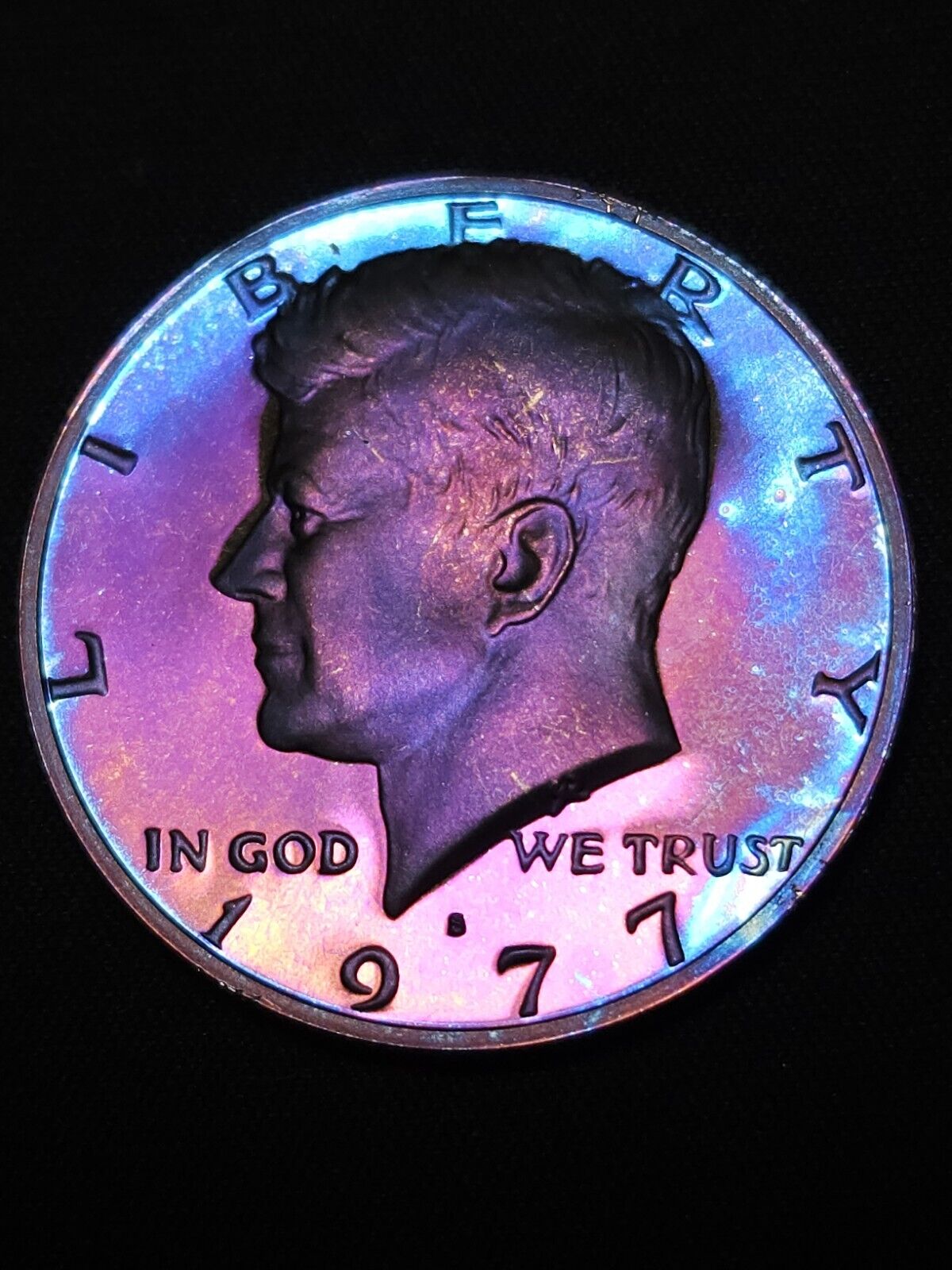 1977 S Kennedy Half Dollar Proof Bu Rainbow Toned Errors & Oddities