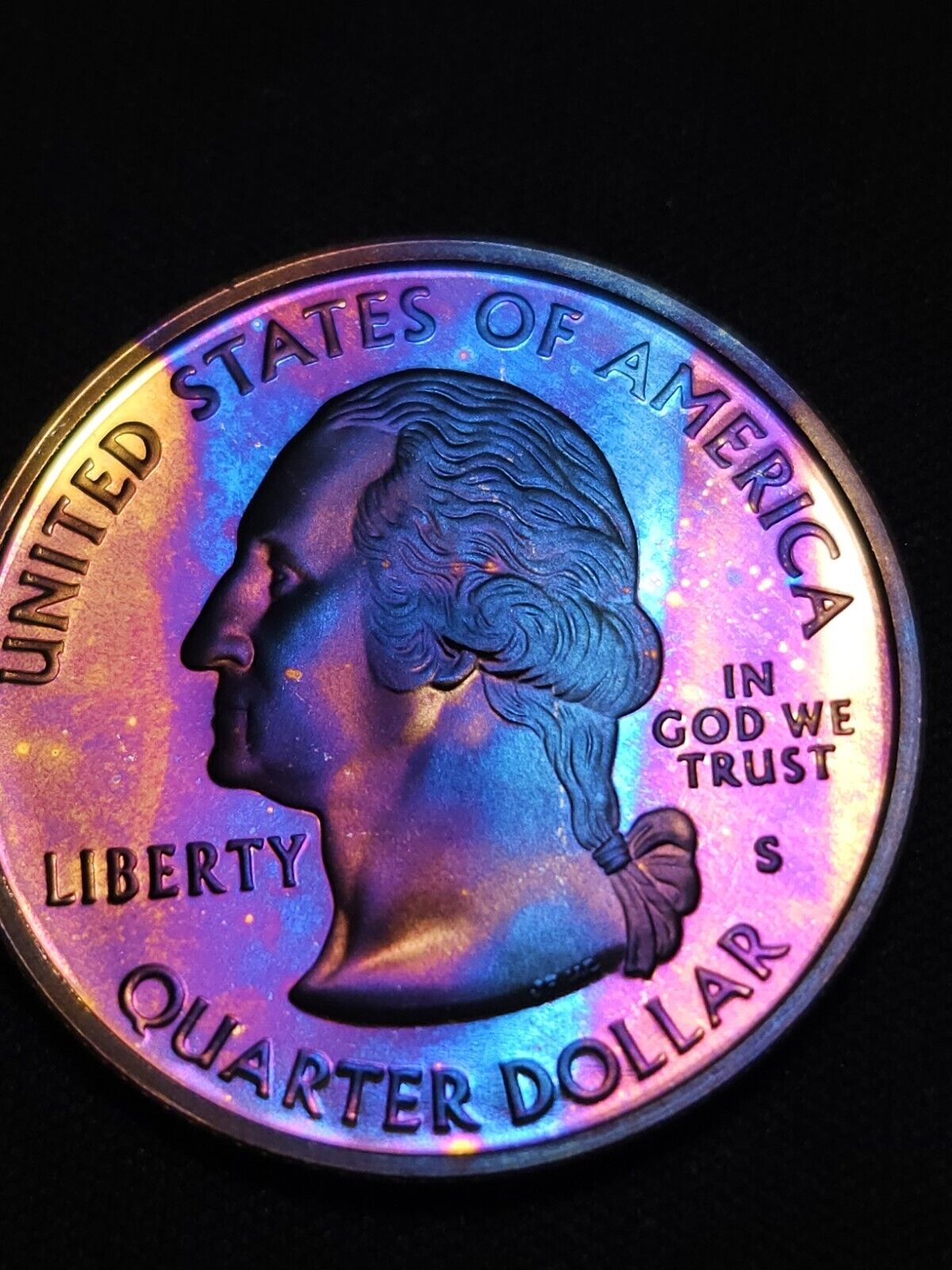 2005 S Proof Oregon State Quarte Bu Rainbow Toned