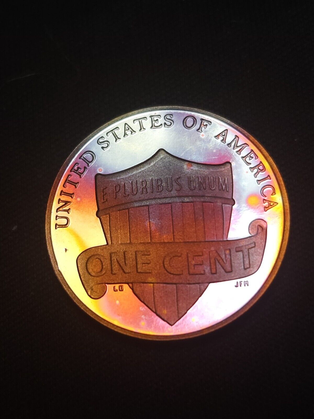 2022 S Proof Lincoln Shield Cen Rainbow Toned