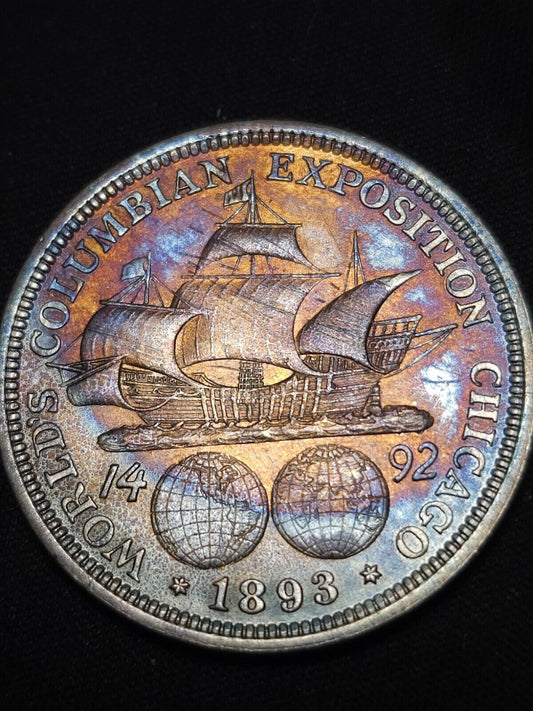 1893 Columbian Exposition Half Monster Toned