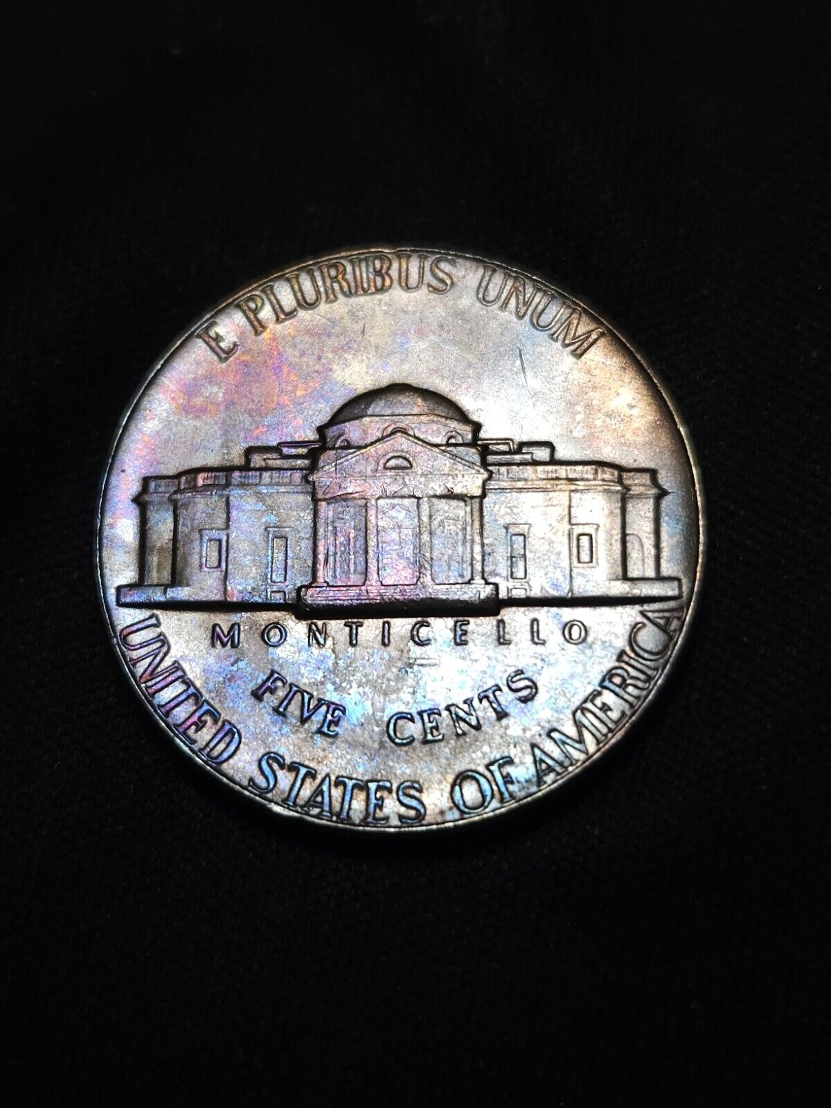 1976 Jefferson Nickel Bu Rainbow Toned