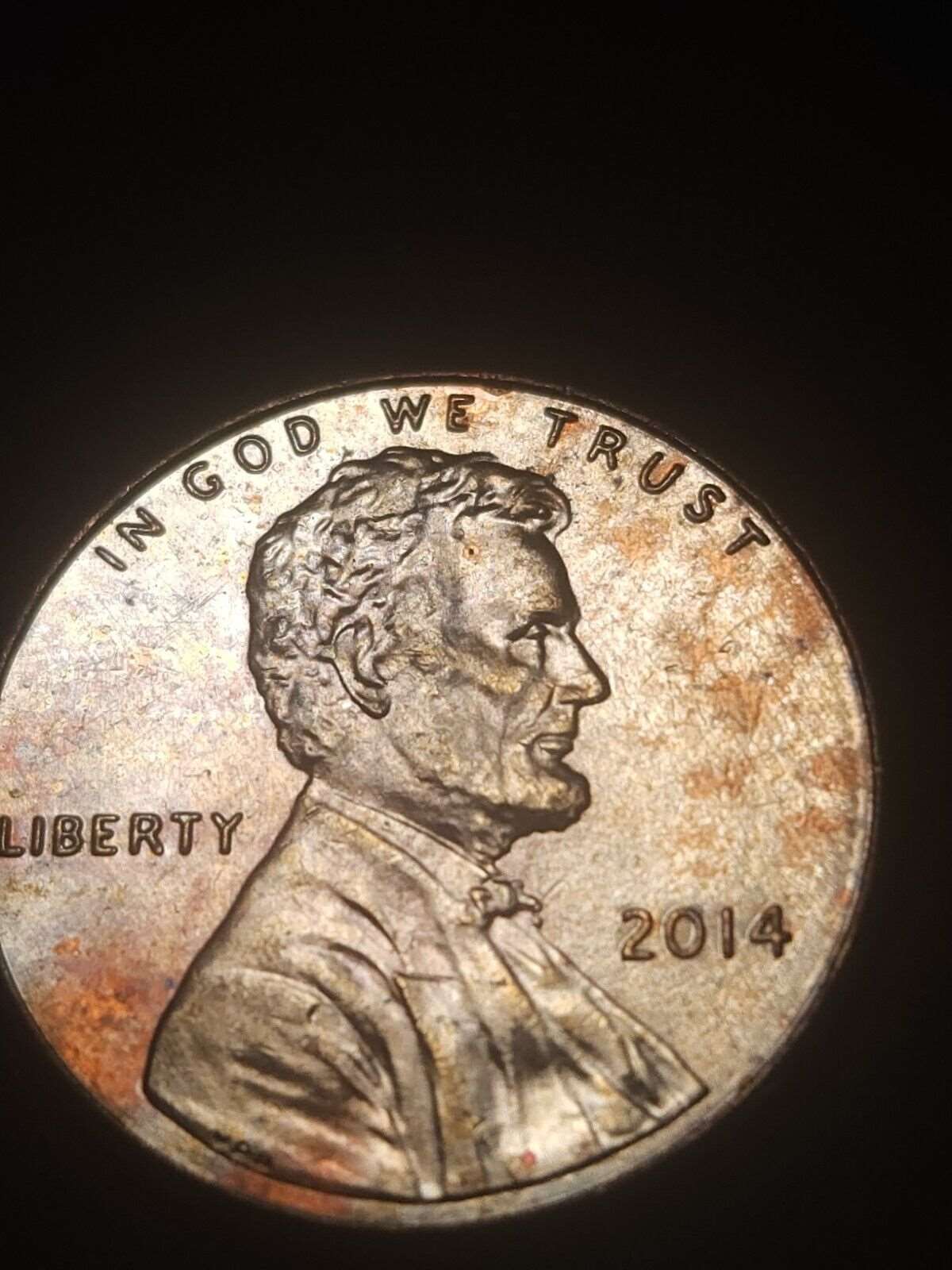 2014 Lincoln Shield Cent Toned