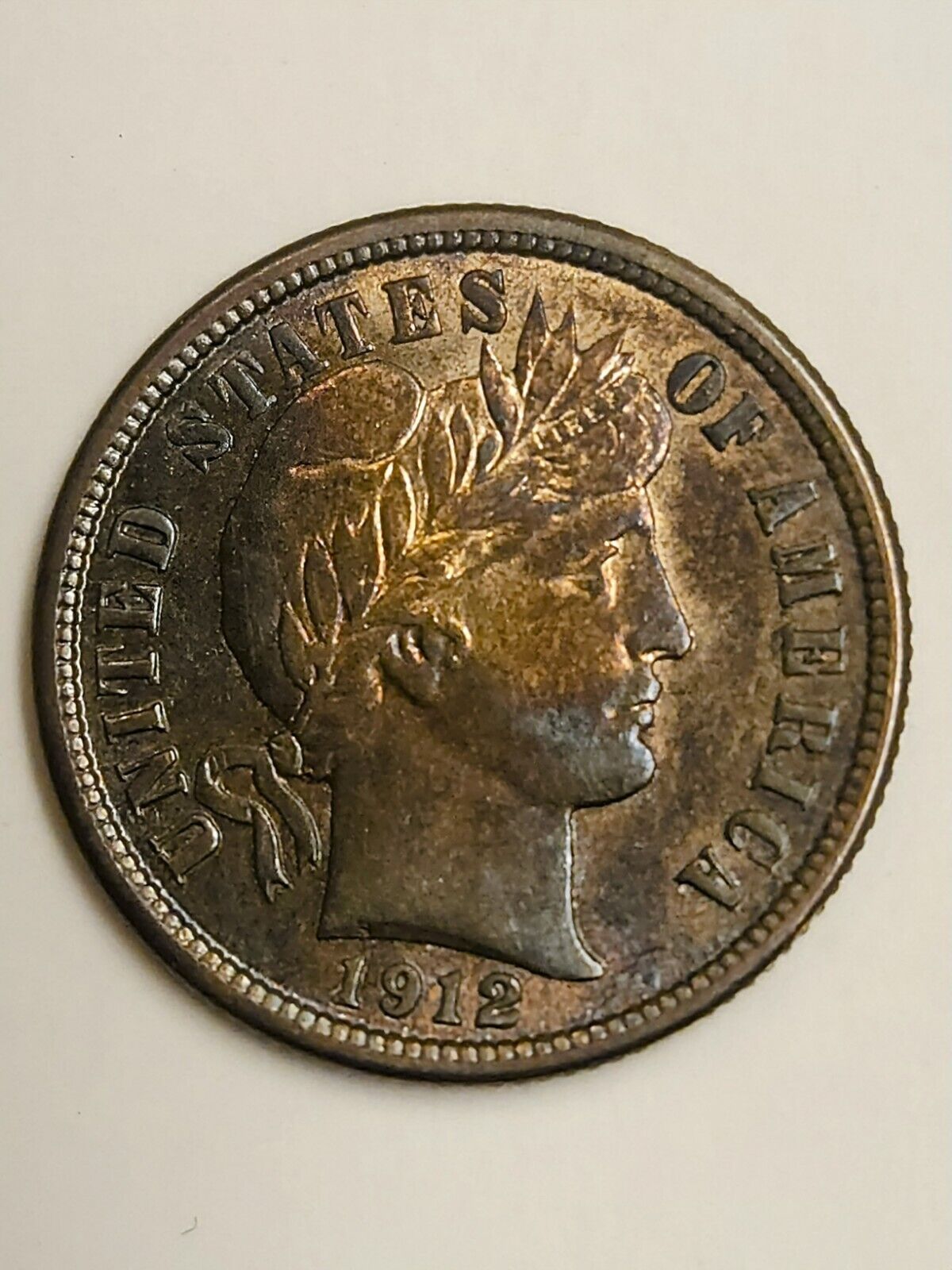 1912 Barber Dime Bu Monster Toning