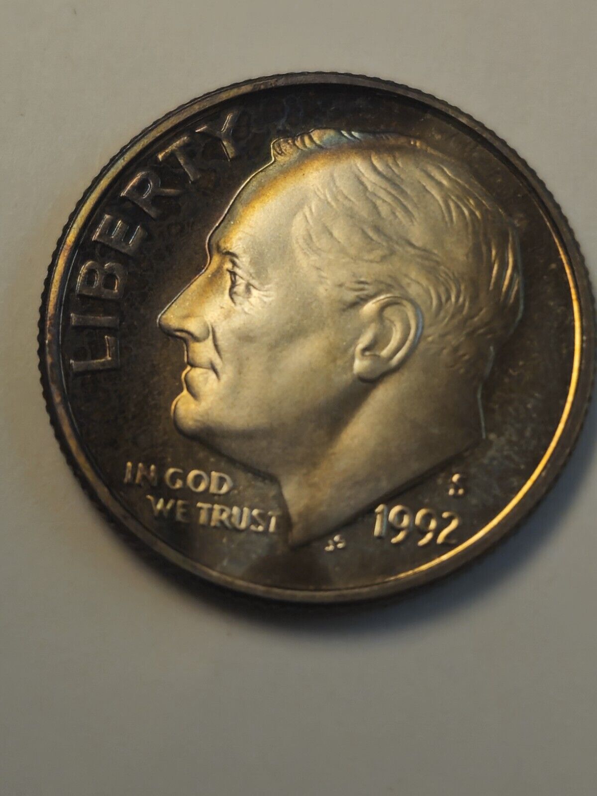 Toned 1992 S Silver Bu Roosevelt Dime