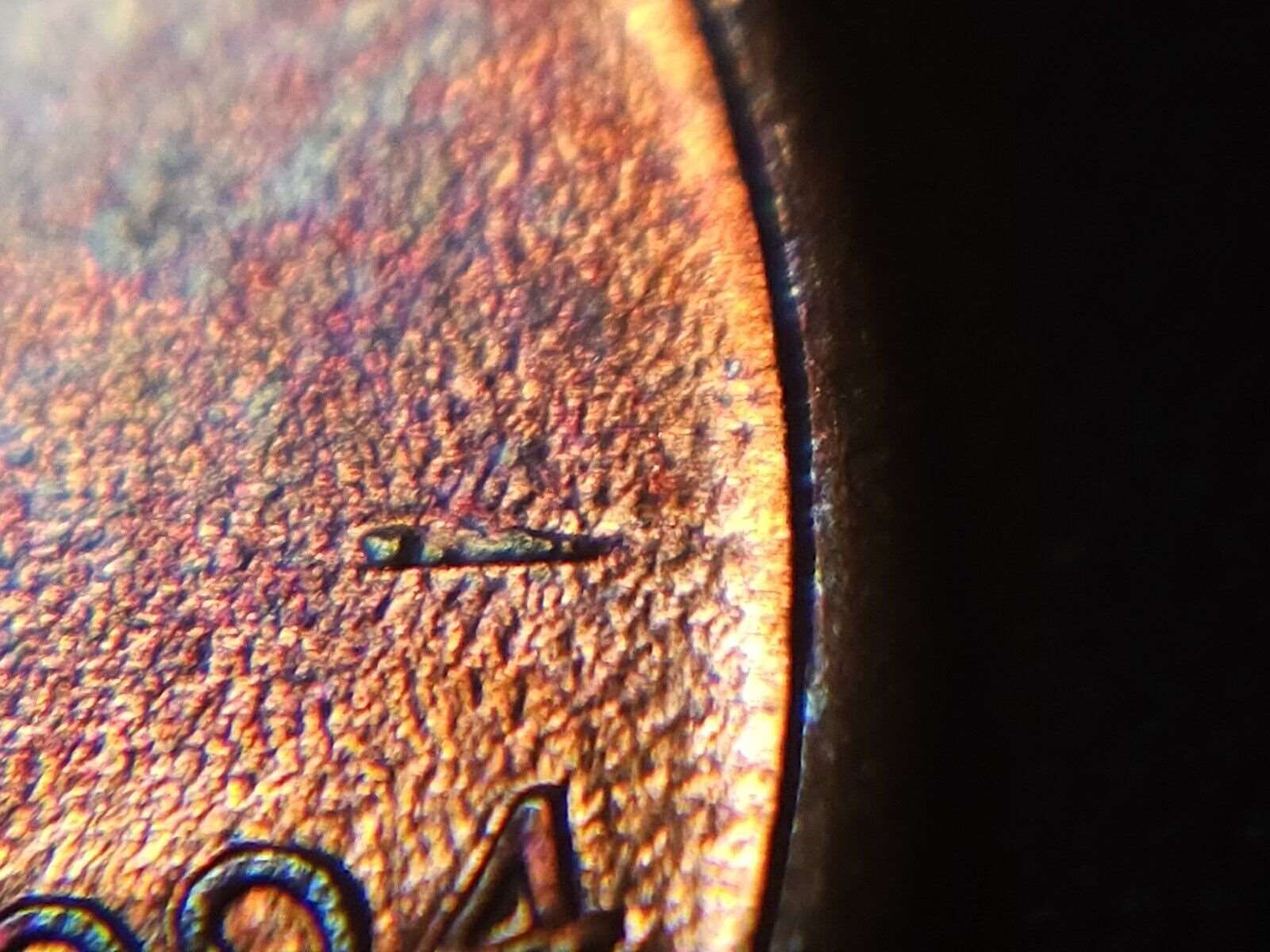 1994 Toned  Lincoln Memorial Cent  Die Clash