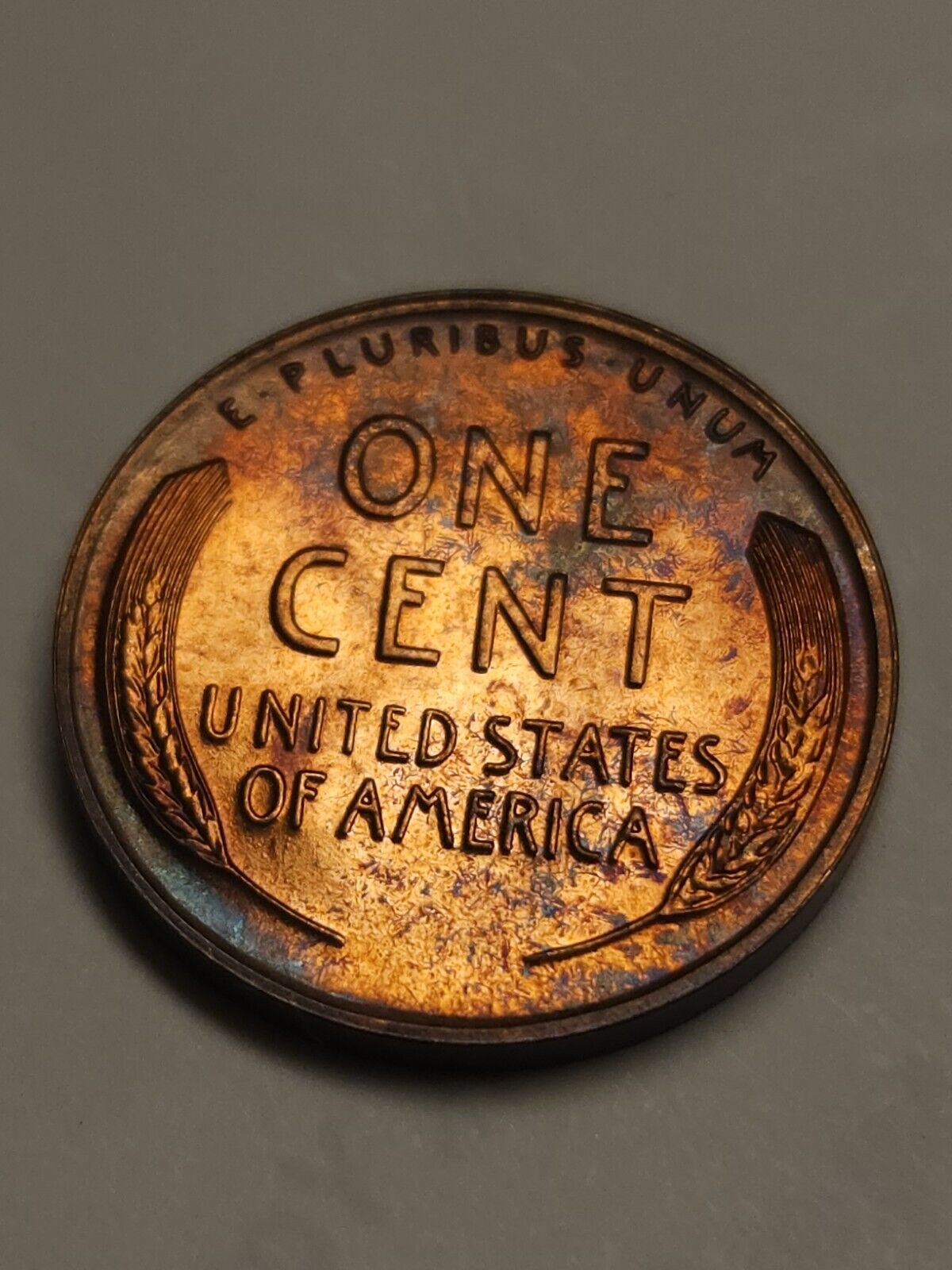 1956 Proof Lincoln Wheat Cen  Bu Rainbow Toned