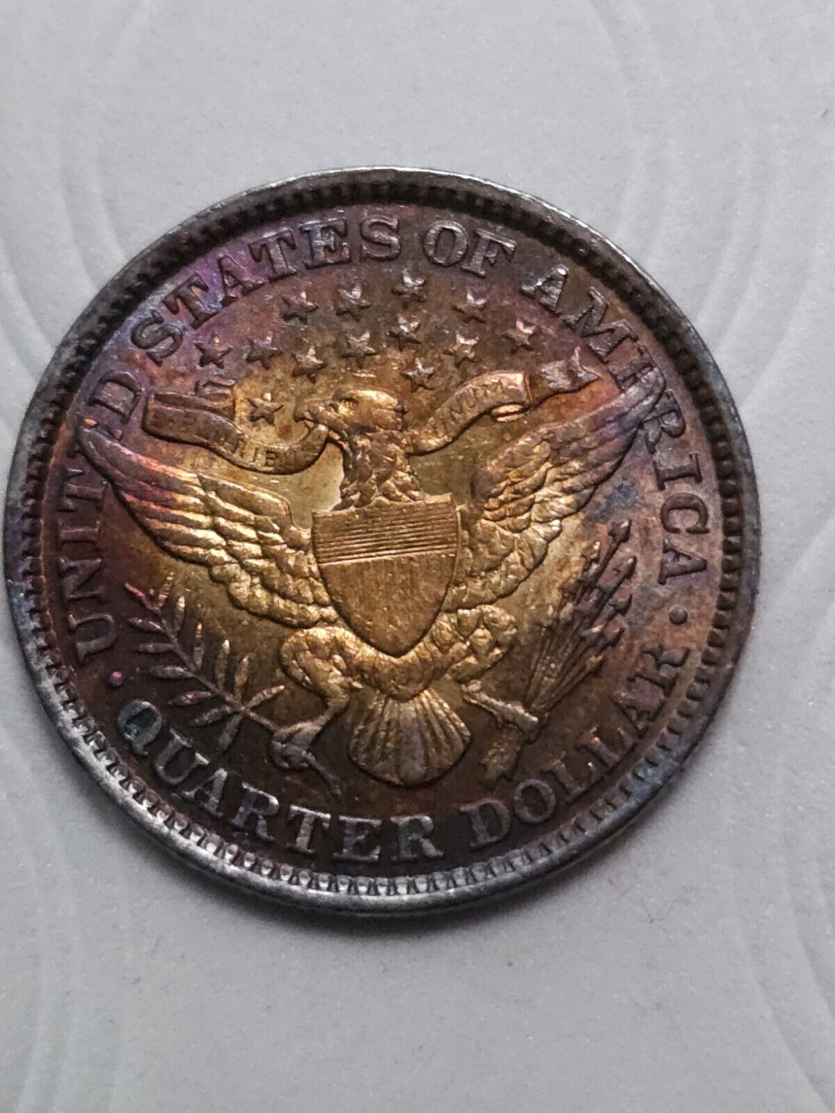 1892 Barber Quarte Bu Monster Toned