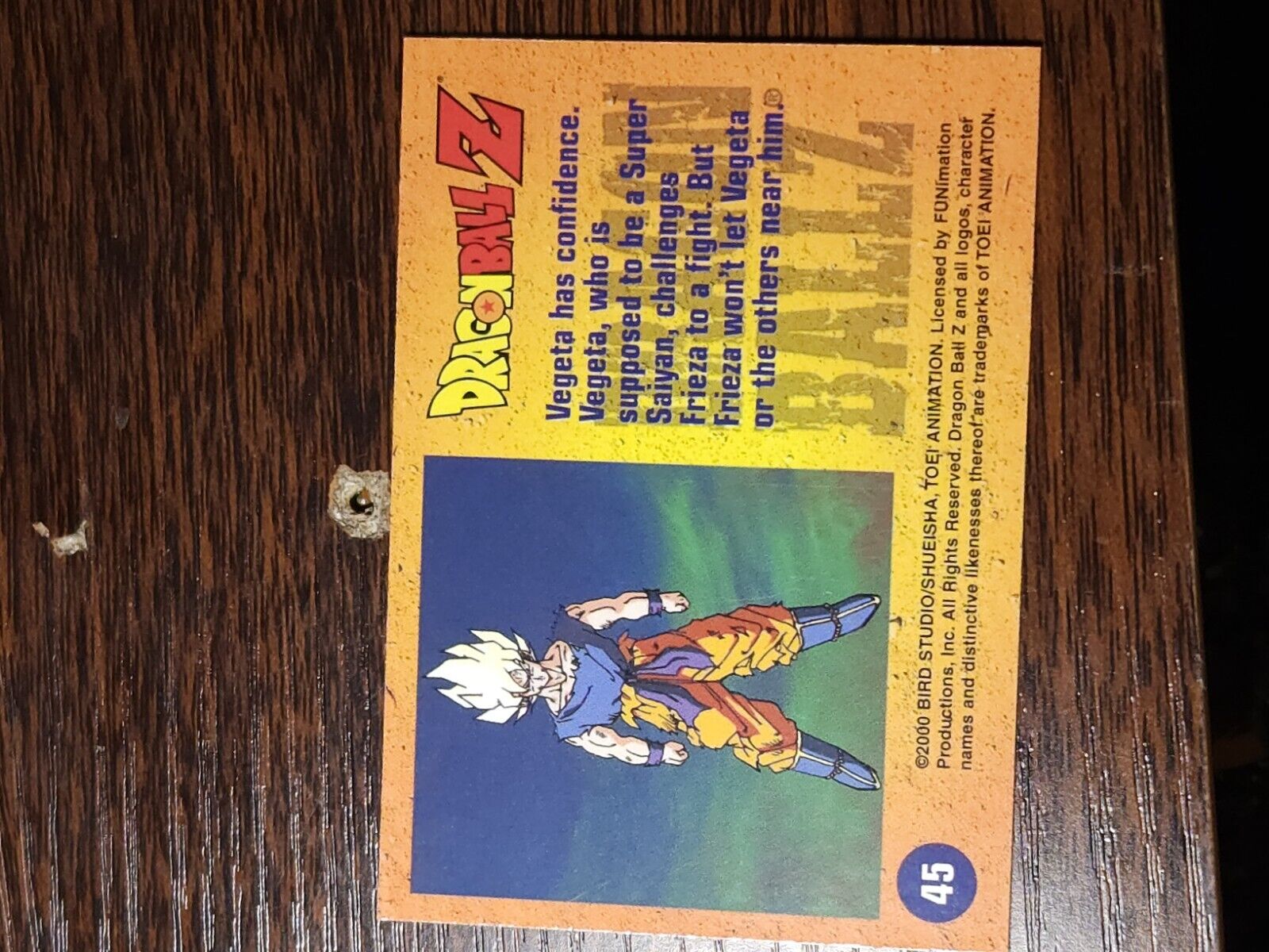 Dragonball Z Vegeta Holochrome Trading Card Sticker USED READ Errors & Oddities