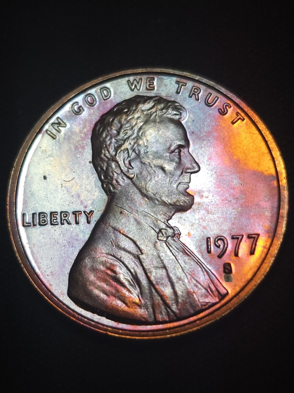 1977 S Lincoln Memorial Cen Bu Rainbow Toned