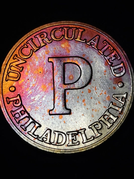 Philadelphia Mint Set Token Rainbow Toned Errors & Oddities