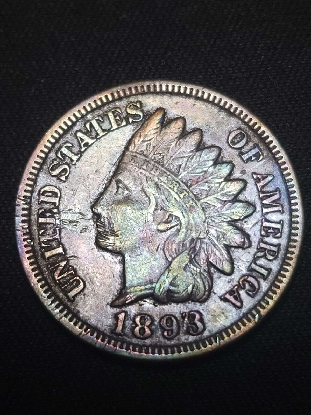 1893 Indian Head Cent Xf Toned