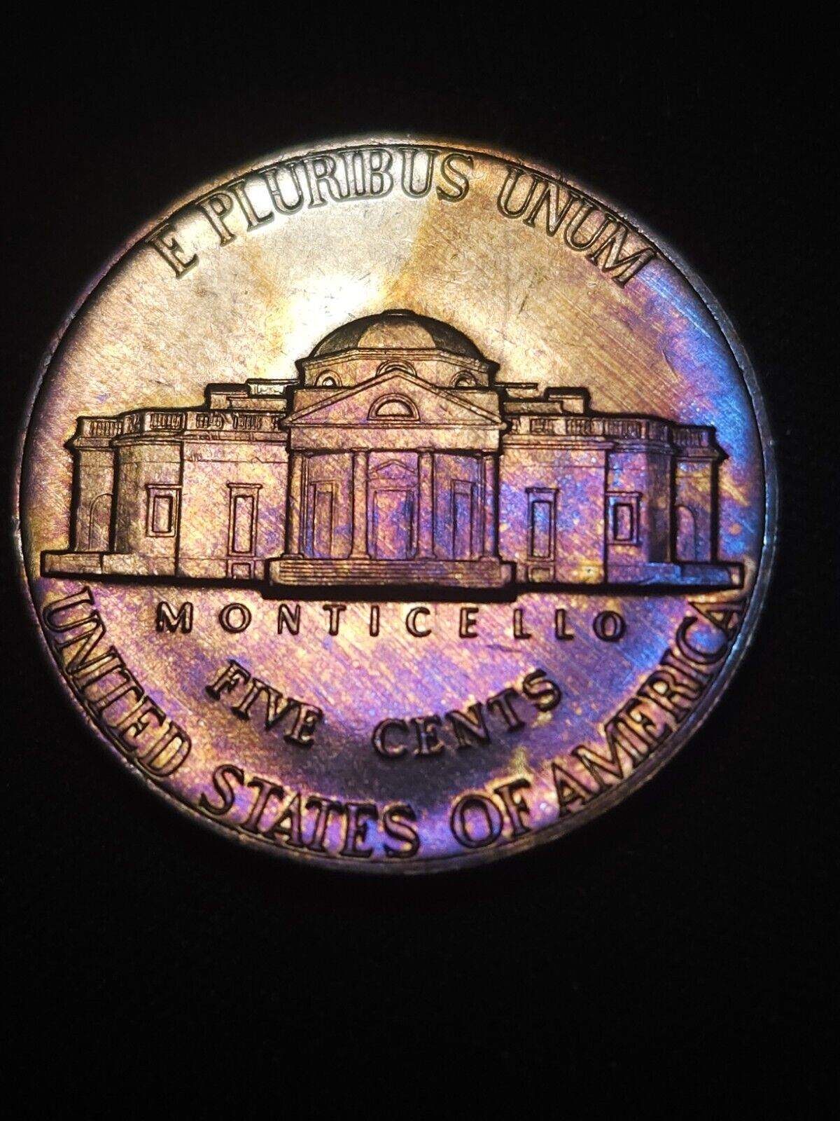 1971 Jefferson Nickel Bu Rainbow Toned