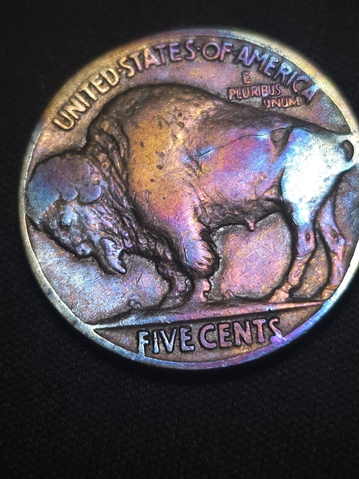 1934 Buffalo Nickel  Rainbow Toned