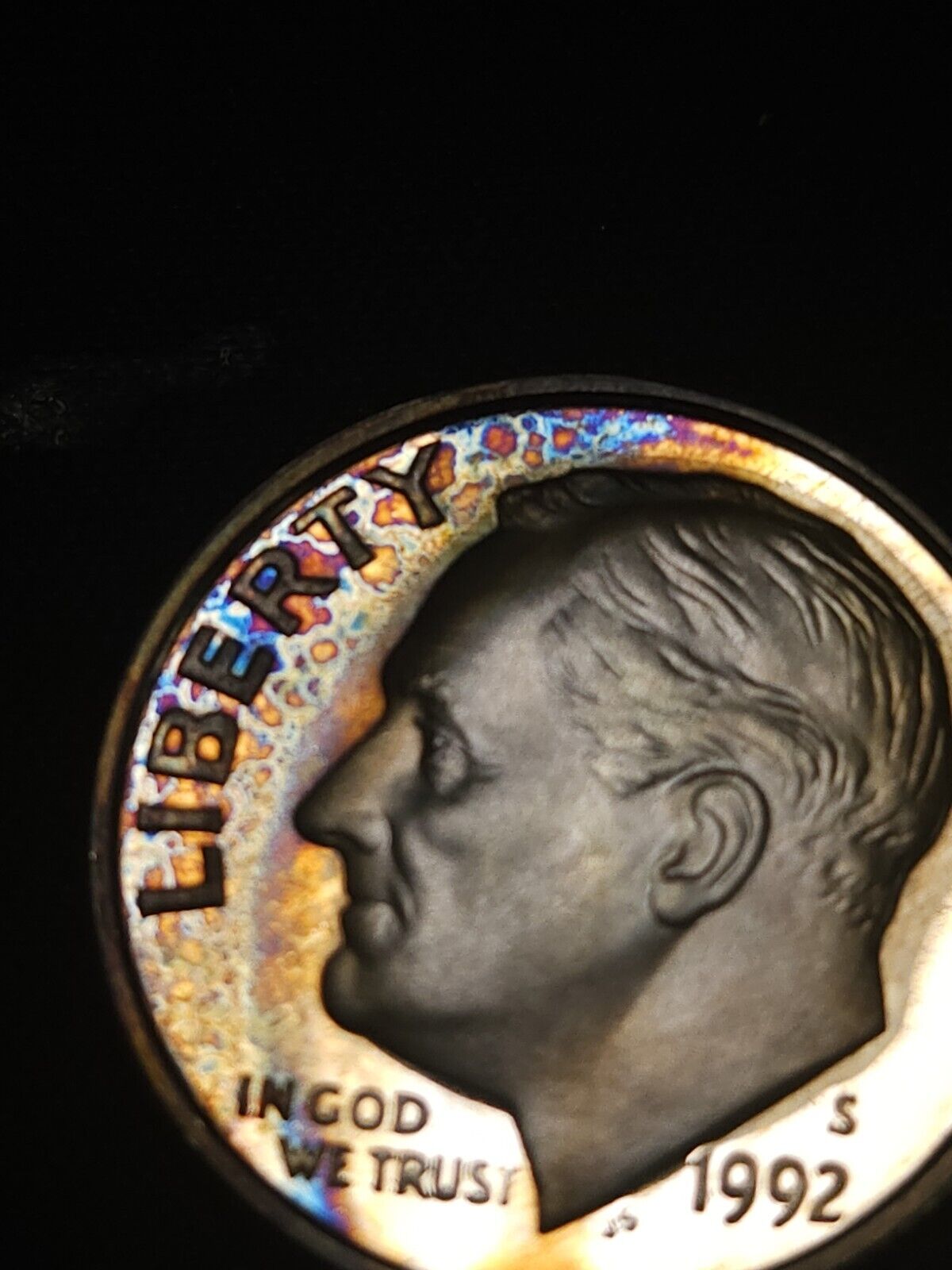 Toned 1992 S Silver Bu Roosevelt Dime