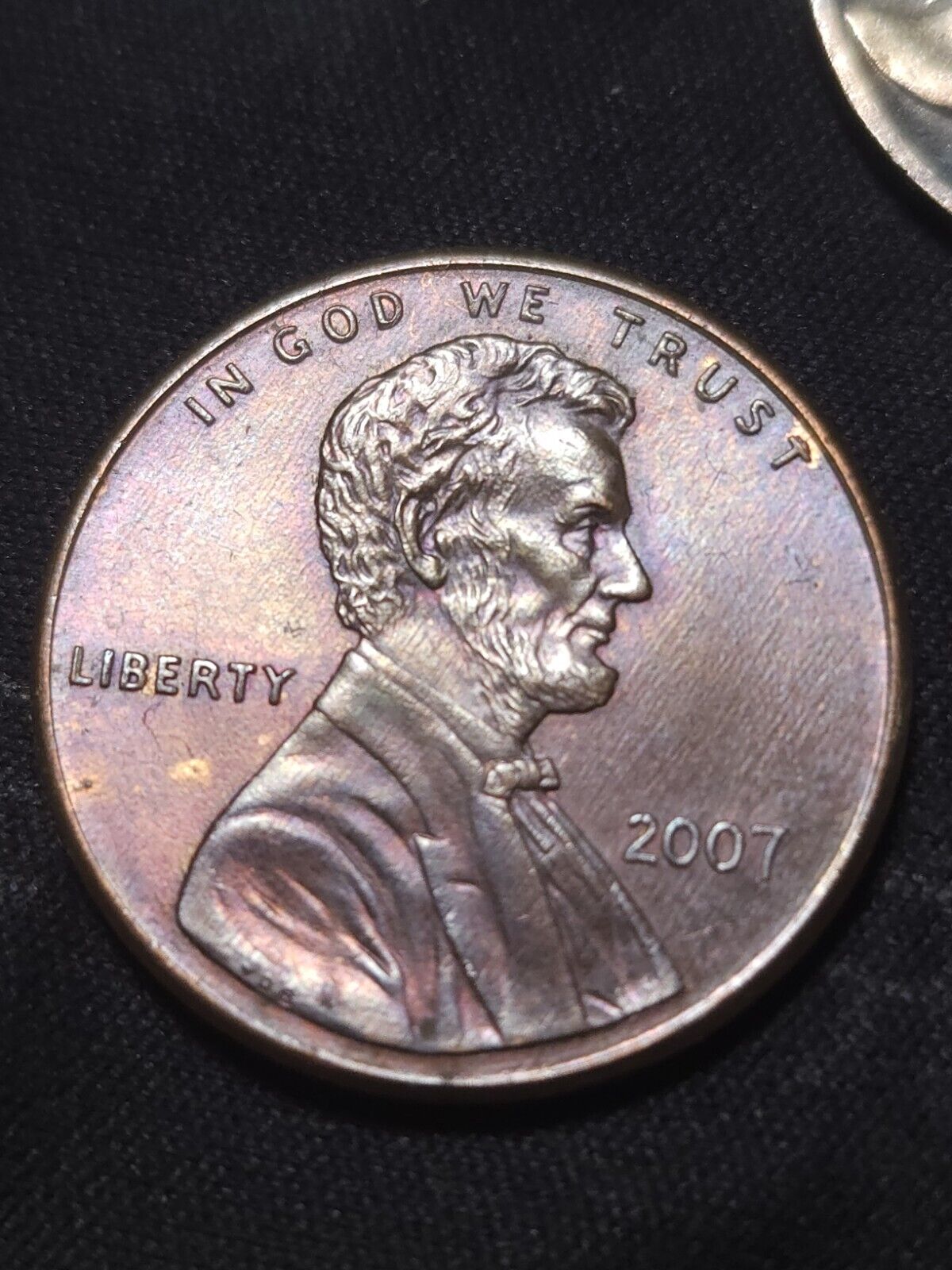 2007 Toned Bu Lincoln Memorial Cent Errors & Oddities