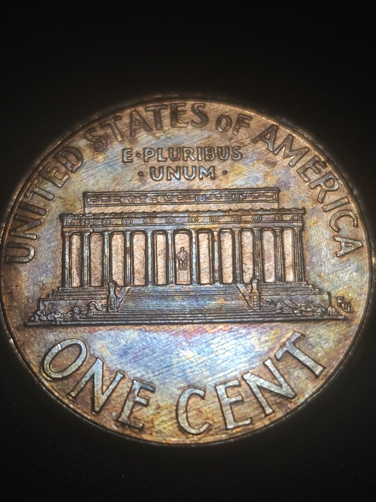 Toned Gem Bu 1998 Lincoln Memorial Cent Errors & Oddities